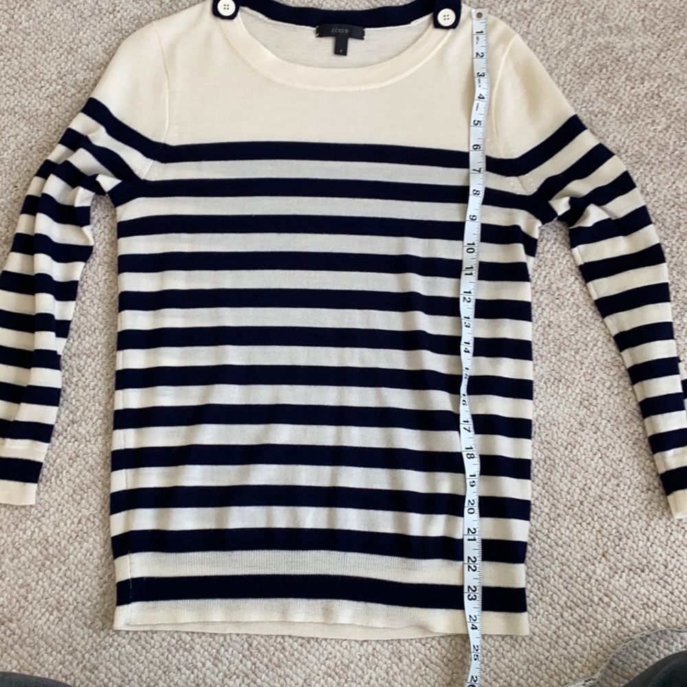J. Crew Navy and White Striped Sweater - Picture 5 of 5